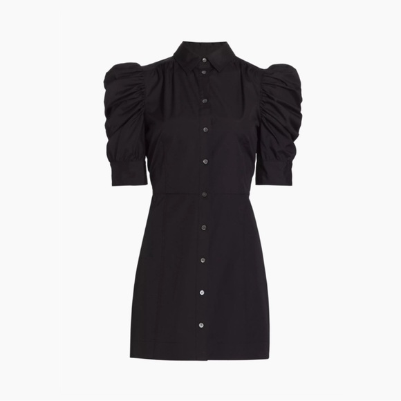 Frame Gillian Ruched Short-Sleeve Bodycon Shirtdress EC SZM No signs of wear - Picture 9 of 11